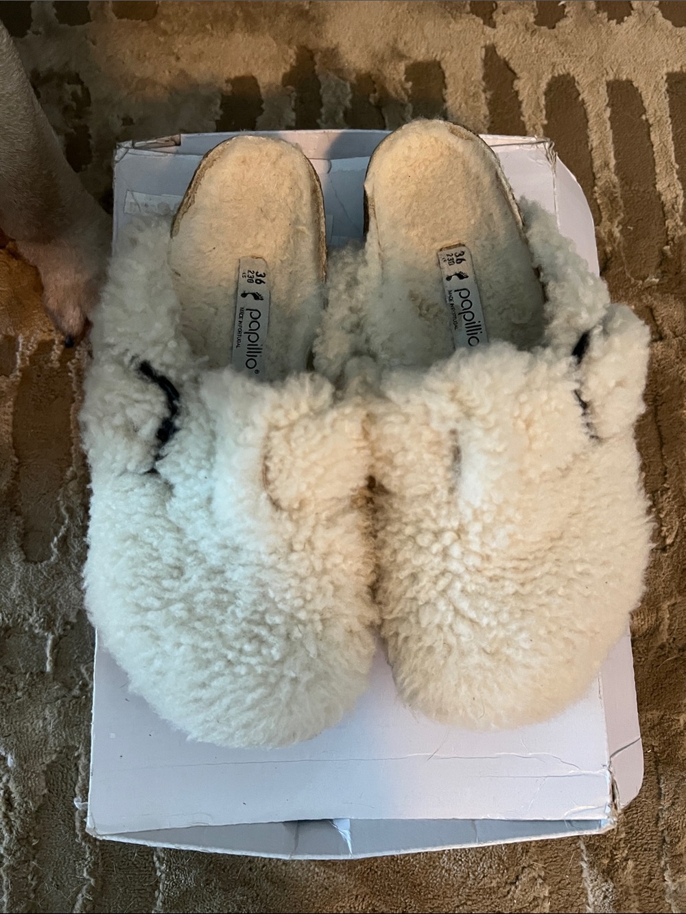 Papillio Cream Teddy Shearling Slip-On Birkenstock style